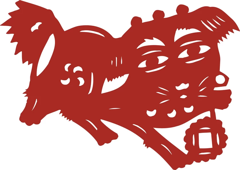 中国风中式传统喜庆民俗人物动物窗花剪纸插画边框AI矢量PNG素材【2233】